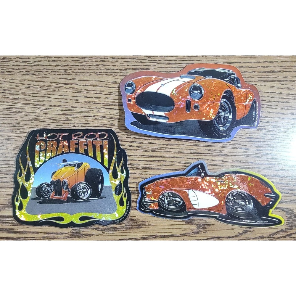 Y2K 2004 CEI Xtreme Cars Hotrods Holographic Stickers Vending Machine Lot Of 3